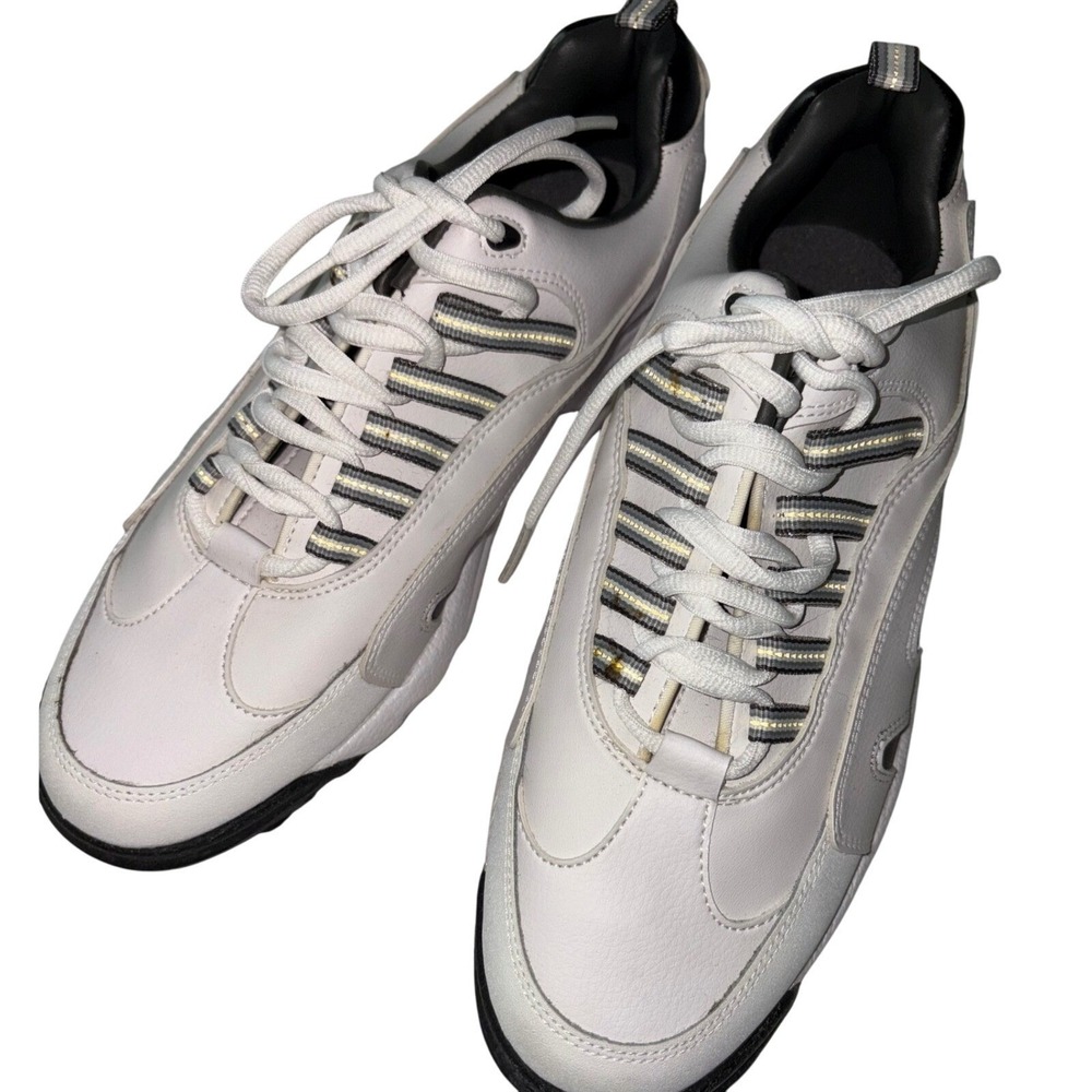 FootJoy GreenJoys 45439 Golf Shoes Men 9M White Leather DuraMax Spikes Water Res
